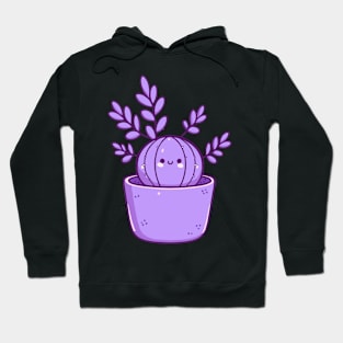 Cute Kawaii Cactus in a Pot | Lilac Succulent Flowerpot | Cute Kawaii Houseplant Hoodie